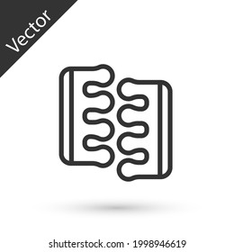 Separador de la barra gris para icono de pedicura aislado en fondo blanco.  Vector