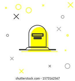 Grey line Tombstone with RIP written on it icon isolated on white background. Grave icon.  Vector Illustration