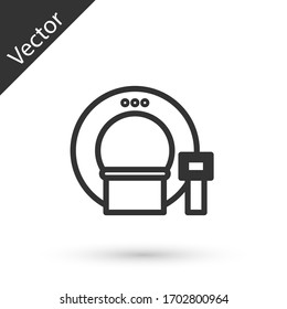 Grey line Tomography icon isolated on white background. Medical scanner, radiation. Diagnosis, radiology, magnetic resonance therapy. Vector Illustration