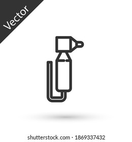 Grey line Tooth drill icon isolated on white background. Dental handpiece for drilling and grinding tools. Vector.