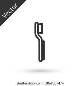 Grey line Toothbrush icon isolated on white background. Vector.