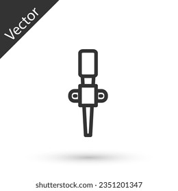 Grey line Torch flame icon isolated on white background. Symbol fire hot, flame power, flaming and heat.  Vector