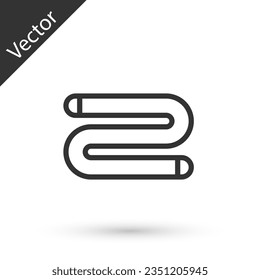 Grey line Towel icon isolated on white background.  Vector Illustration