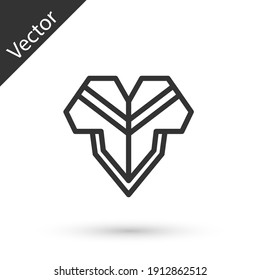 Grey line Traditional mexican poncho clothing icon isolated on white background. Vector.