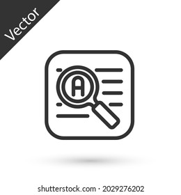 Icono de Traductor de línea gris aislado en fondo blanco. Iconos de conversación en idioma extranjero en la burbuja de habla de chat. Traducción del concepto.  Vector