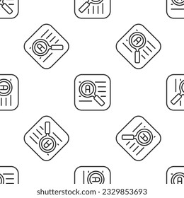 Grey line Translator icon isolated seamless pattern on white background. Foreign language conversation icons in chat speech bubble. Translating concept.  Vector