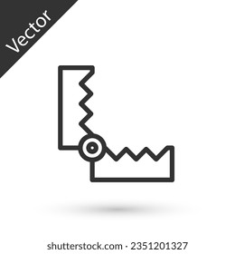 Grey line Trap hunting icon isolated on white background.  Vector