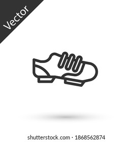 Grey line Triathlon cycling shoes icon isolated on white background. Sport shoes, bicycle shoes. Vector.
