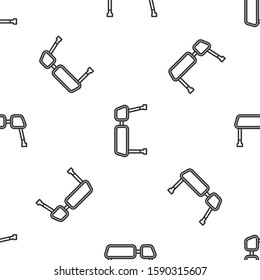 Grey line Truck side mirror icon isolated seamless pattern on white background.  Vector Illustration