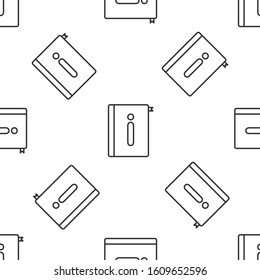 Grey line User manual icon isolated seamless pattern on white background. User guide book. Instruction sign. Read before use.  Vector Illustration