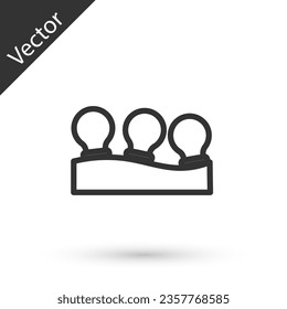 Grey line Vacuum cans icon isolated on white background. Massage jars for face and body. Medical anticellulite cups.  Vector