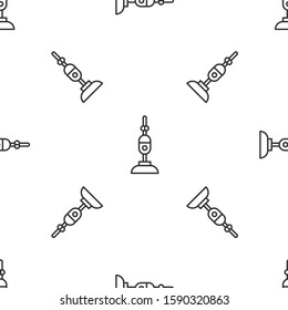 Grey line Vacuum cleaner icon isolated seamless pattern on white background.  Vector Illustration