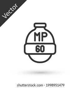 Grey line Video game bar icon isolated on white background.  Vector