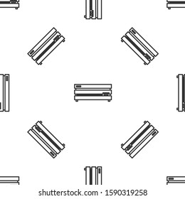 Grey line Video game console icon isolated seamless pattern on white background.  Vector Illustration