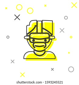 Grey line Virtual reality glasses icon isolated on white background. Stereoscopic 3d vr mask.  Vector Illustration