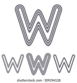 Grey line w logo design set