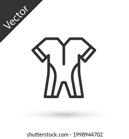 Línea gris Trato para bucear icono aislado sobre fondo blanco. Equipamiento submarino para bucear. Vector