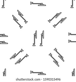 Grey line Windscreen wiper icon isolated seamless pattern on white background.  Vector Illustration