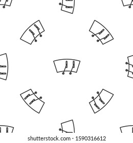 Grey line Windscreen wiper icon isolated seamless pattern on white background.  Vector Illustration