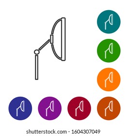 Grey line Windscreen wiper icon isolated on white background. Set icons in color circle buttons. Vector Illustration