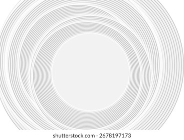 Grey linear circles abstract geometric tech background. Vector minimal futuristic design