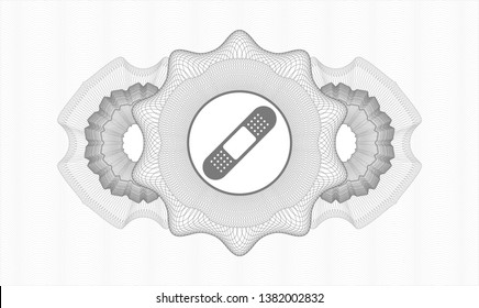 Grey linear rosette with bandage plaster icon inside