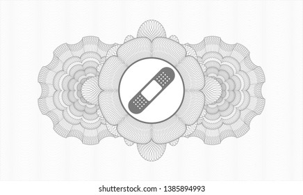 Grey linear rosette with bandage plaster icon inside