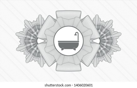 Grey linear rosette with bathtub icon inside