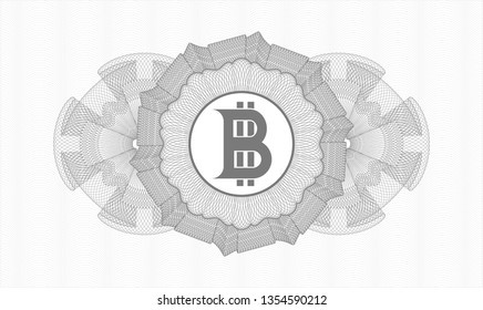 Grey linear rosette with bitcoin icon inside