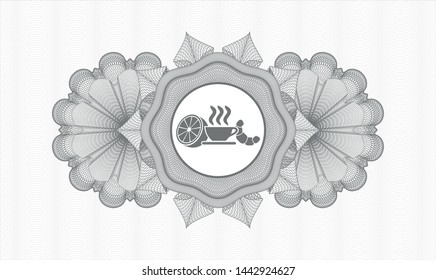 Grey linear rosette with breakfast  icon inside