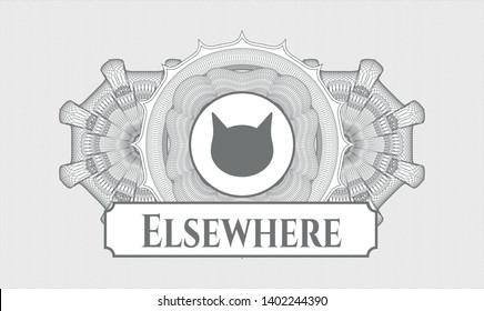 Grey linear rosette with cat face icon and Elsewhere text inside