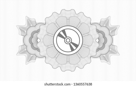 Grey linear rosette with CD or DVD disc icon inside