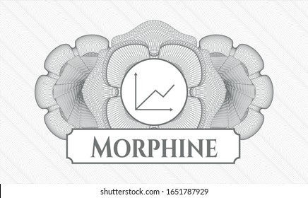 Grey linear rosette with chart icon and Morphine text inside