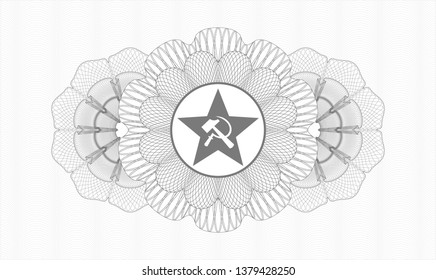 Grey linear rosette with communism icon inside