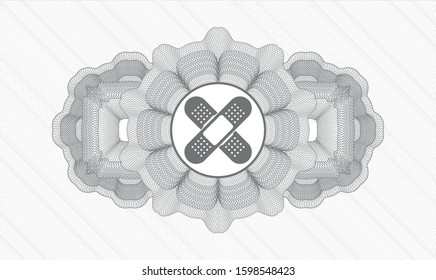 Grey linear rosette with crossed bandage plaster icon inside