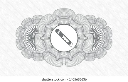Grey linear rosette with cutter icon inside