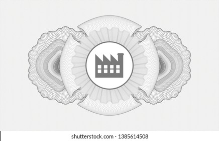 Grey linear rosette with factory icon inside
