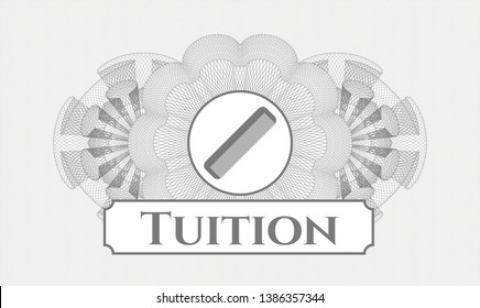 Grey linear rosette with hair comb icon and Tuition text inside