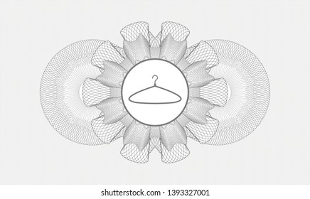 Grey linear rosette with hanger icon inside