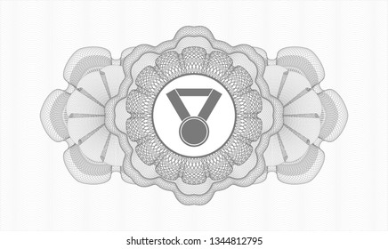 Grey linear rosette with medal icon inside