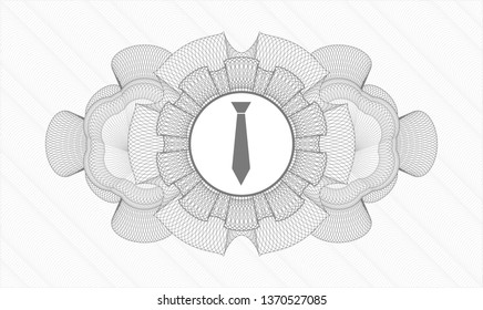 Grey linear rosette with necktie icon inside
