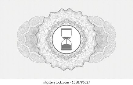 Grey linear rosette with sand clock icon inside