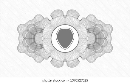 Grey linear rosette with shield icon inside