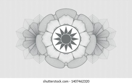Grey linear rosette with sun icon inside