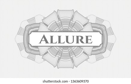 Grey linear rosette with text Allure inside