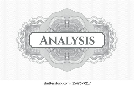 Grey linear rosette with text Analysis inside