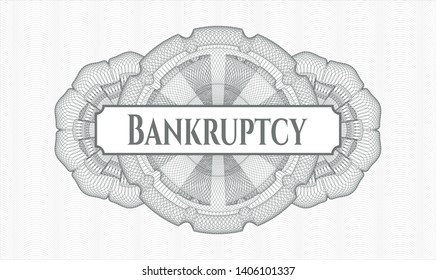 Grey linear rosette with text Bankruptcy inside