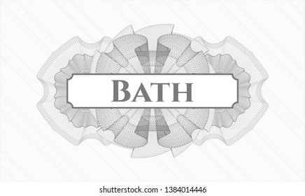 Grey linear rosette with text Bath inside