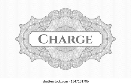 Grey linear rosette with text Charge inside