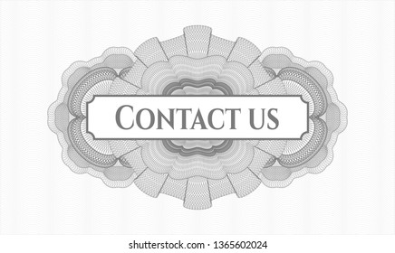Grey linear rosette with text Contact us inside